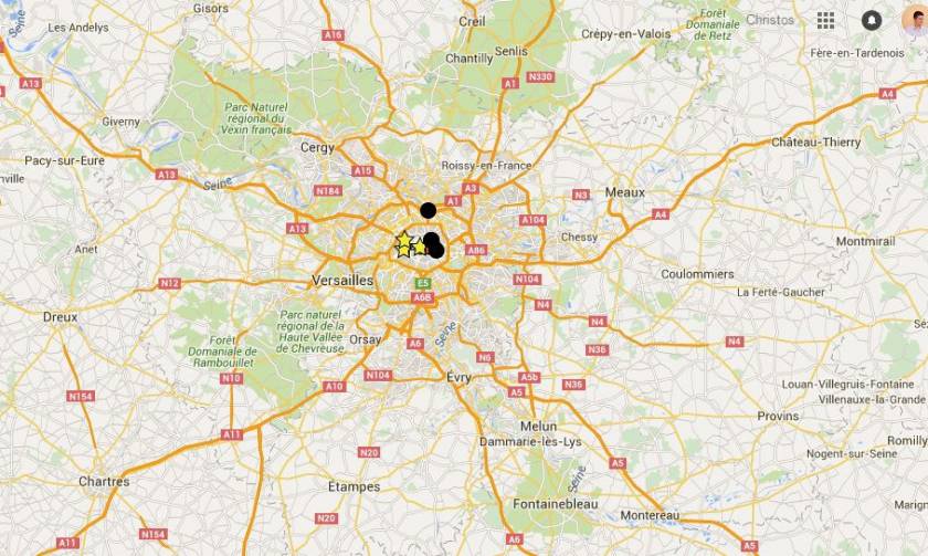Τρομοκρατικη επίθεση Γαλλία: Αυτός είναι ο χάρτης των επιθέσεων