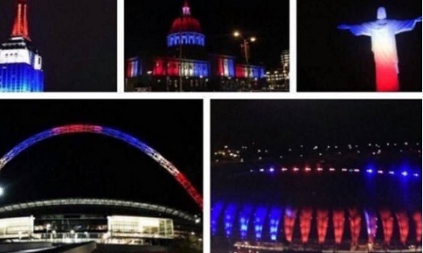 Επίθεση Παρίσι: Όλος ο κόσμος στα χρώματα της γαλλικής σημαίας...