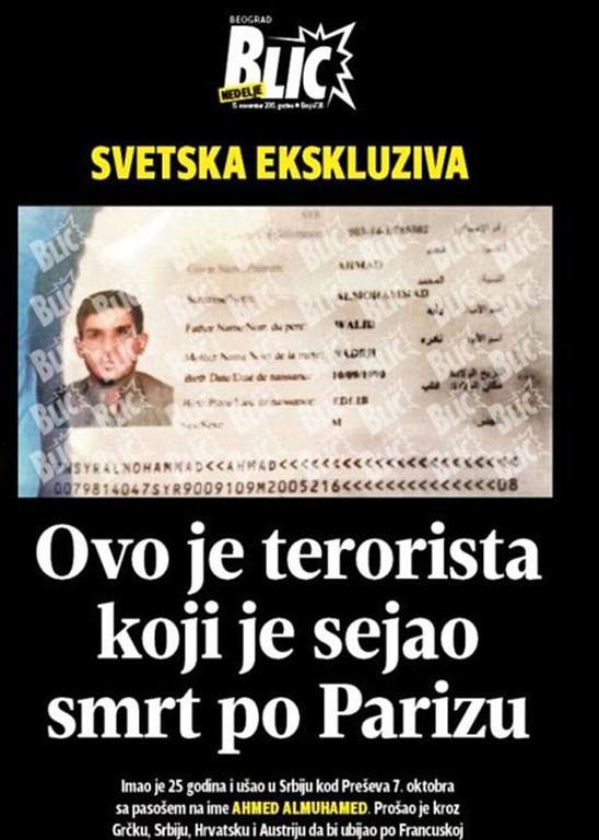 Επίθεση Παρίσι: Είναι αυτό το διαβατήριο του δεύτερου τρομοκράτη; (Photo)