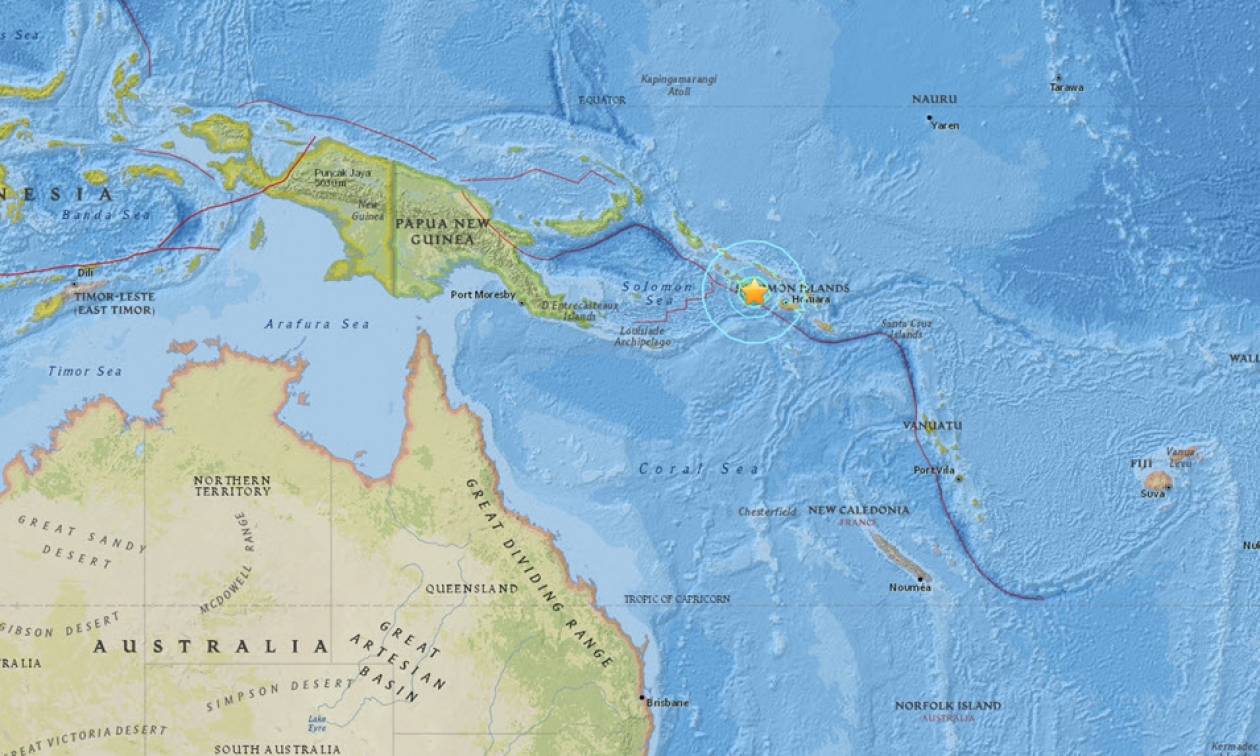 Σεισμός 7 Ρίχτερ στα Νησιά του Σολομώντα