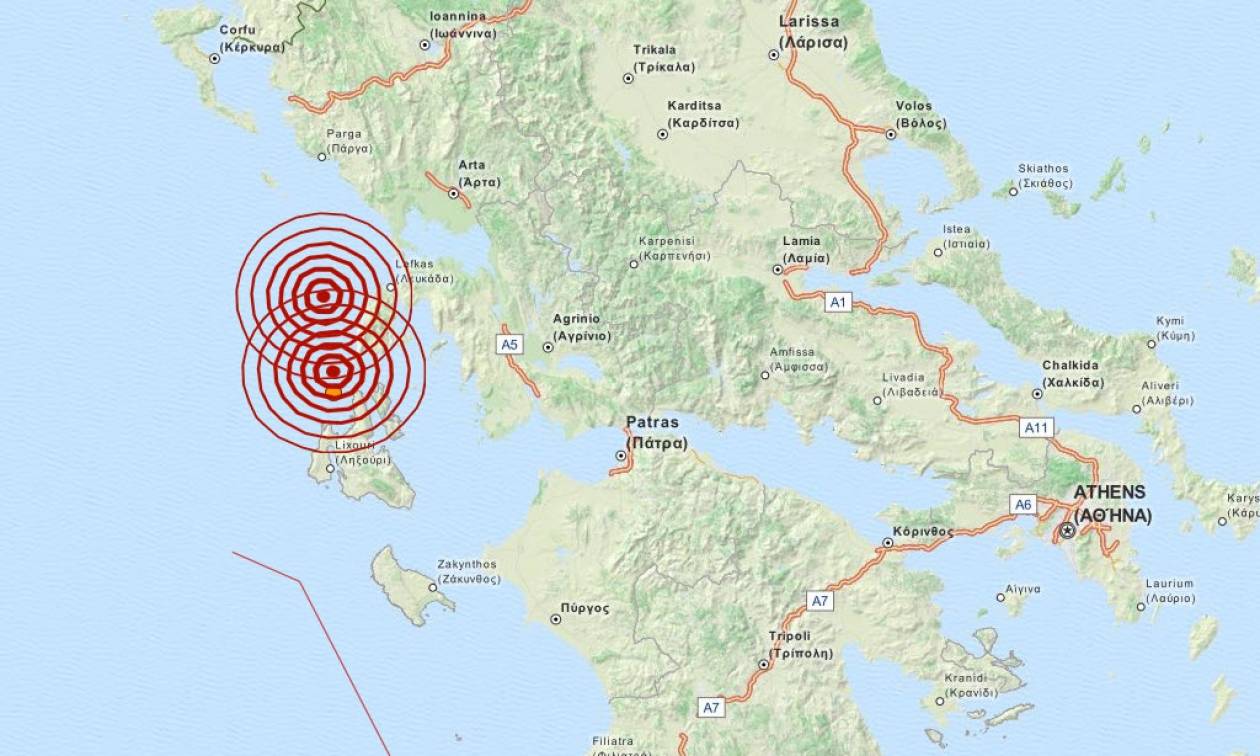 Διπλός σεισμός 4,4 Ρίχτερ στη Λευκάδα (pic)