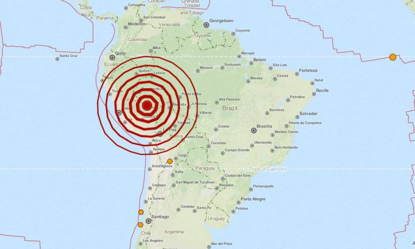 Ισχυρός σεισμός 7,5 Ρίχτερ στα σύνορα Βραζιλίας - Περού