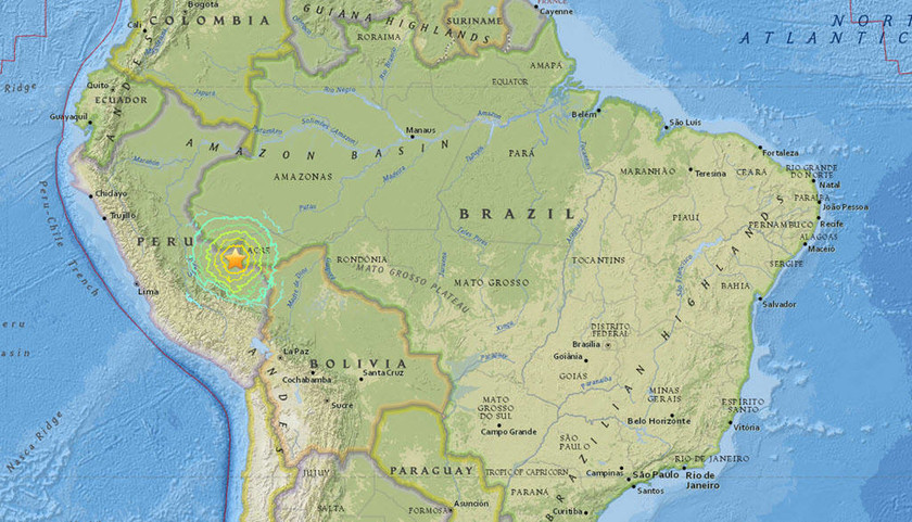 Ισχυρός σεισμός 7,5 Ρίχτερ στα σύνορα Βραζιλίας - Περού