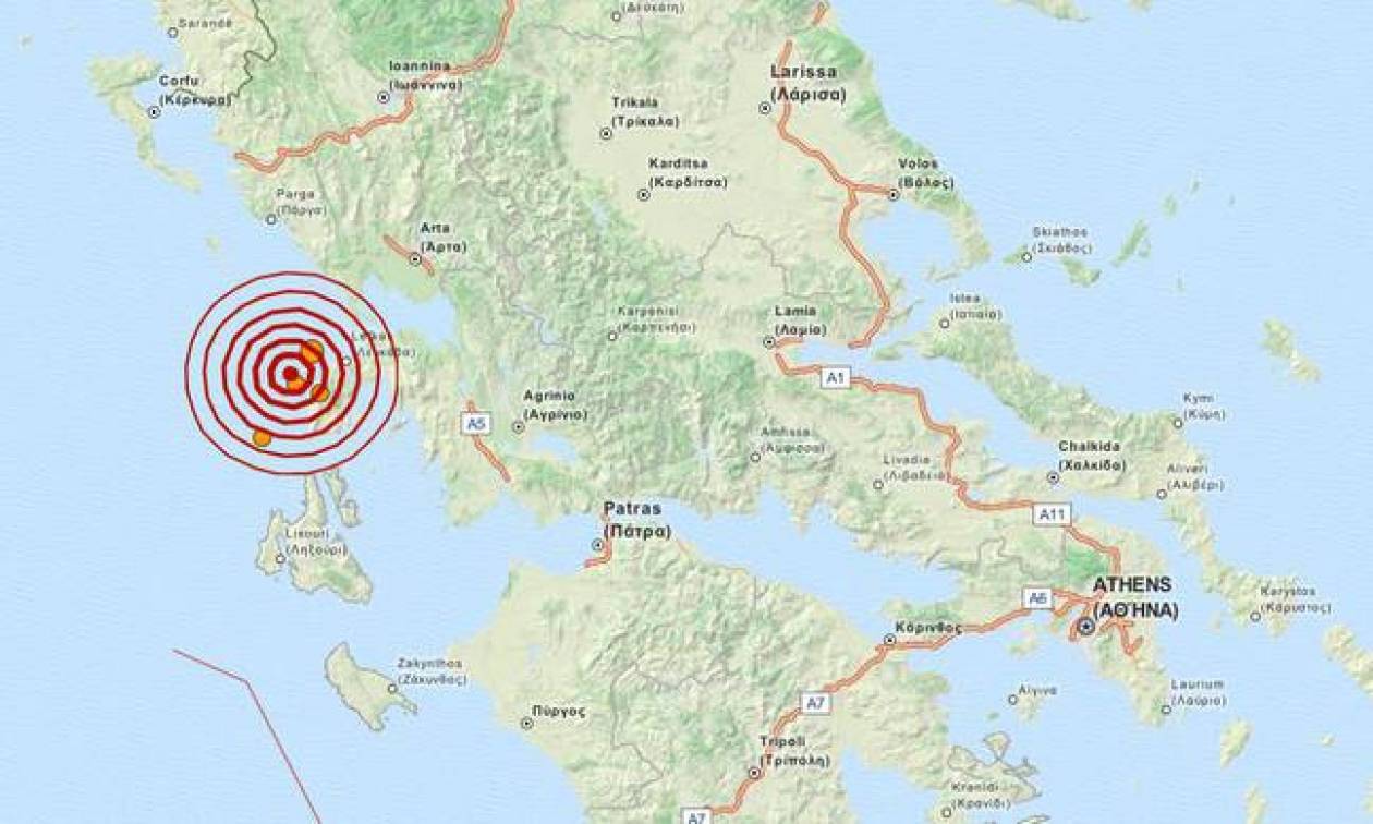 Σεισμός 3,7 Ρίχτερ δυτικά της Λευκάδας