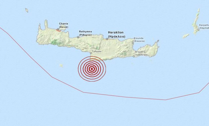 Σεισμός 3,7 Ρίχτερ νότια της Κρήτης (pic)
