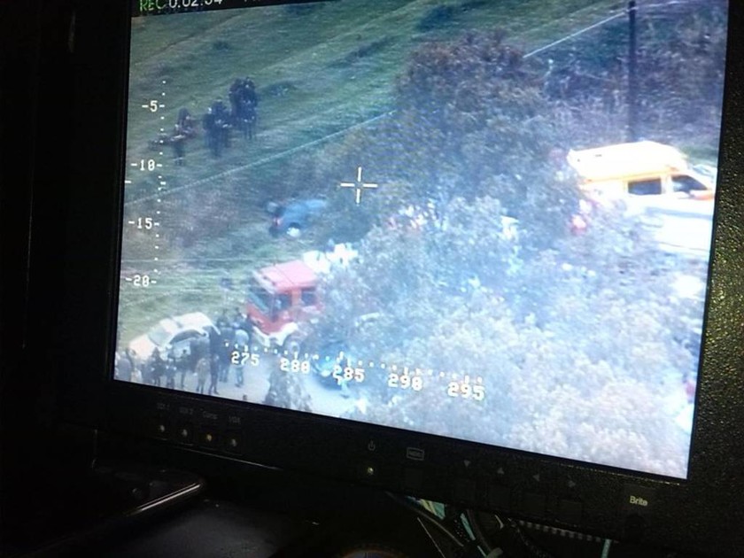 Μεσολόγγι: Οι πρώτες εικόνες του σημείου της διπλής τραγωδίας από το ελικόπτερο της ΕΛ.ΑΣ. 