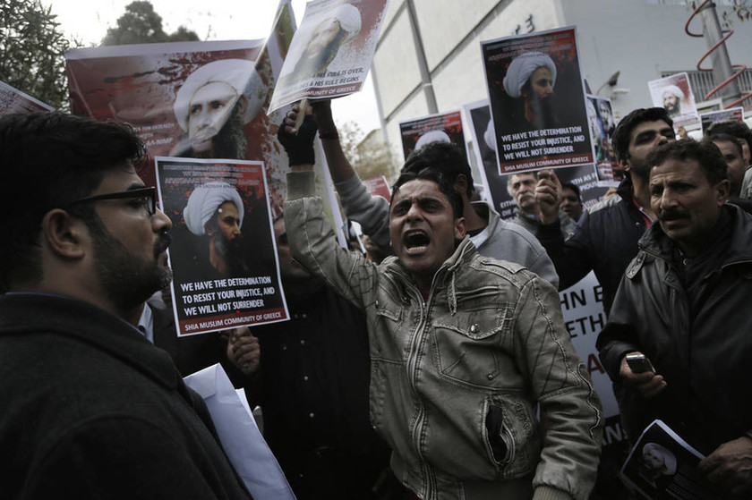 Διαμαρτυρία σιιτών στην πρεσβεία της Σαουδικής Αραβίας για την εκτέλεση του Νιμρ αλ Νιμρ (pics)