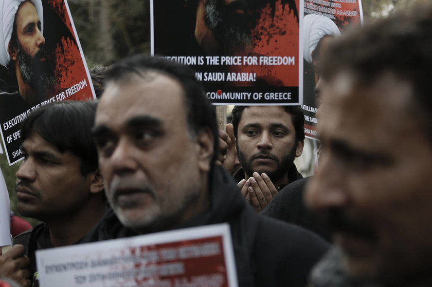 Διαμαρτυρία σιιτών στην πρεσβεία της Σαουδικής Αραβίας για την εκτέλεση του Νιμρ αλ Νιμρ (pics)
