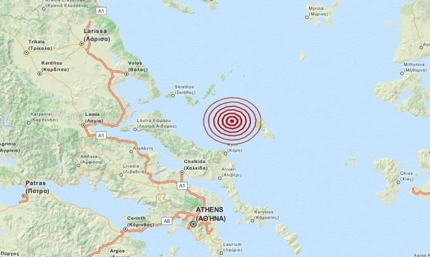 Σεισμός 3,4 Ρίχτερ στις Βόρειες Σποράδες (pic)
