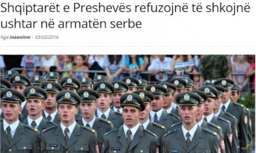 Οι Αλβανοί του Πρέσεβο αρνούνται να ενταχθούν στο σερβικό στρατό