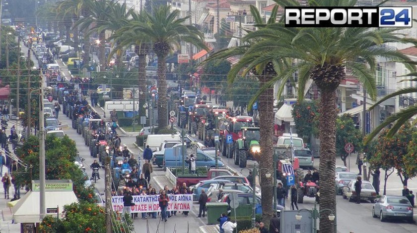 Απεργία: «Βούλιαξε» η Σπάρτη - 500 τρακτέρ και χιλιάδες πολίτες στους δρόμους (pics+video)