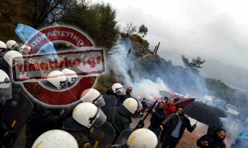Clashes between police and Kos residents over construction of hotspot