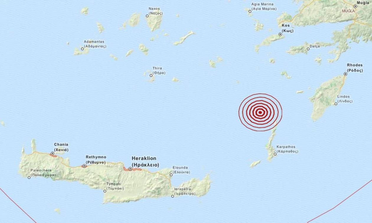 Σεισμός 3,5 Ρίχτερ βορειοδυτικά της Καρπάθου (pic)