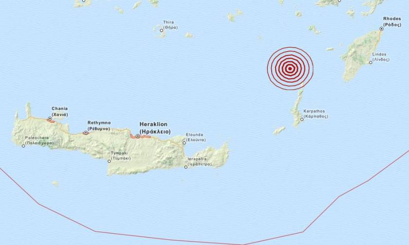 Νέος σεισμός 3,5 Ρίχτερ βορειοδυτικά της Καρπάθου (pic)