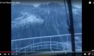 Συγκλονιστικό βίντεο: Γιγαντιαίο κύμα «καταπίνει» πλοίο στη Βόρεια Θάλασσα