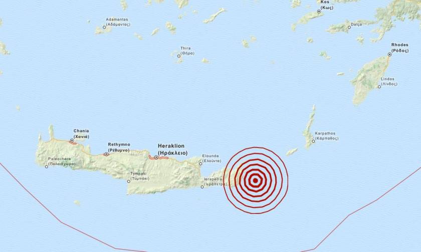 Σεισμός 4,7 Ρίχτερ ανατολικά της Κρήτης (pics)