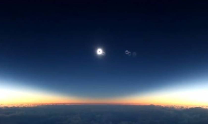 Εντυπωσιακό βίντεο: Παρακολούθησαν την έκλειψη ηλίου στα 35.000 πόδια!