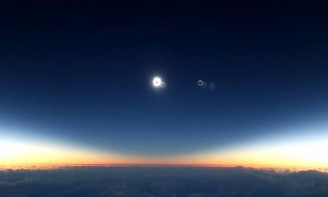 Εντυπωσιακό βίντεο: Παρακολούθησαν την έκλειψη ηλίου στα 35.000 πόδια!