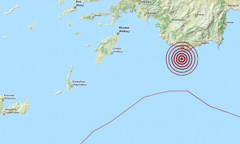 Σεισμός 4,2 Ρίχτερ νότια του Καστελόριζου (pic)