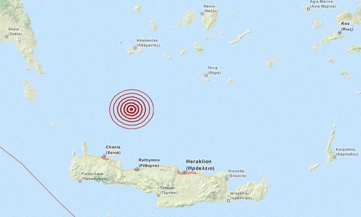Σεισμός 3,7 Ρίχτερ στο Κρητικό Πέλαγος (pic)