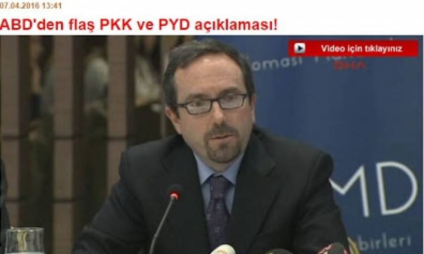 Ο πρέσβης των ΗΠΑ στην Άγκυρα κάλεσε το PKK να καταθέσει τα όπλα του