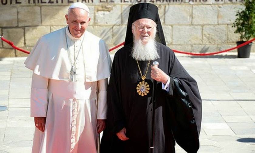 Ιστορική συνύπαρξη Βαρθολομαίου, Ιερώνυμου και Πάπα στην Μυτιλήνη για τους πρόσφυγες