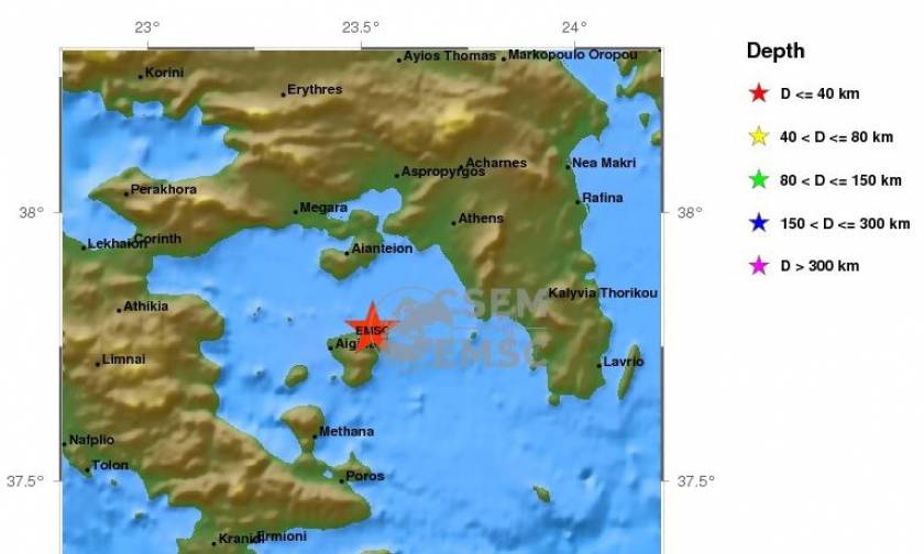 Σεισμός 4,2 Ρίχτερ κοντά στην Αθήνα
