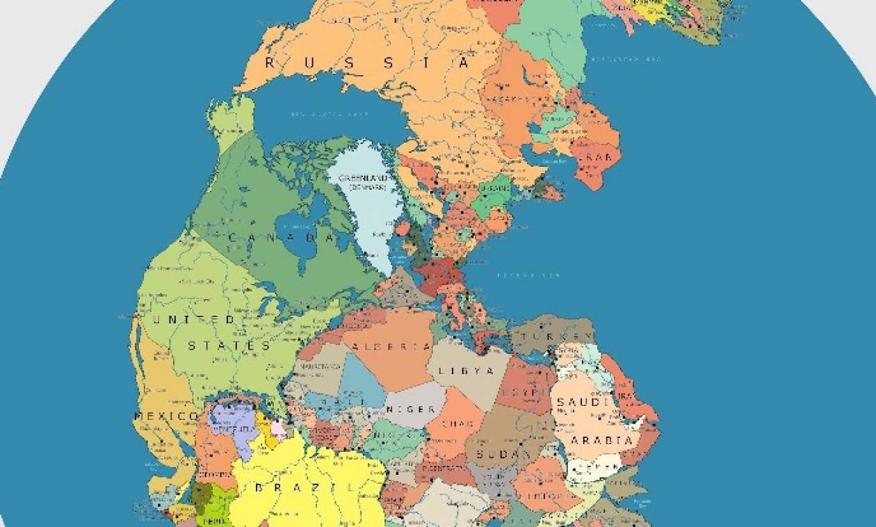 Viral: Ο χάρτης των κρατών αν η γη δεν είχε διαχωριστεί σε ηπείρους – Δείτε την Ελλάδα στον χάρτη