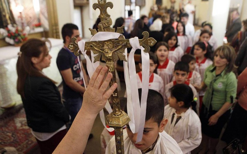 Λειτουργία σε εκκλησία στη Βαγδάτη κατά τη διάρκεια της Μεγάλης Εβδομάδας - Ιράκ