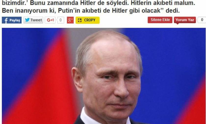 Επικεφαλής «των Τατάρων της Κριμαίας»: «Ο Πούτιν θα έχει το τέλος του Χίτλερ»…