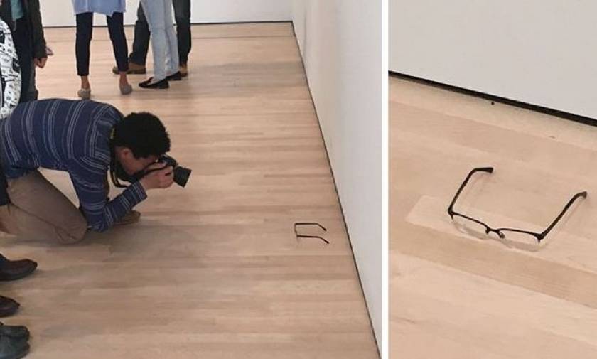 Απίστευτο! Άφησε τα γυαλιά του στο πάτωμα του μουσείου και... τα πέρασαν για έργο τέχνης! (pics)