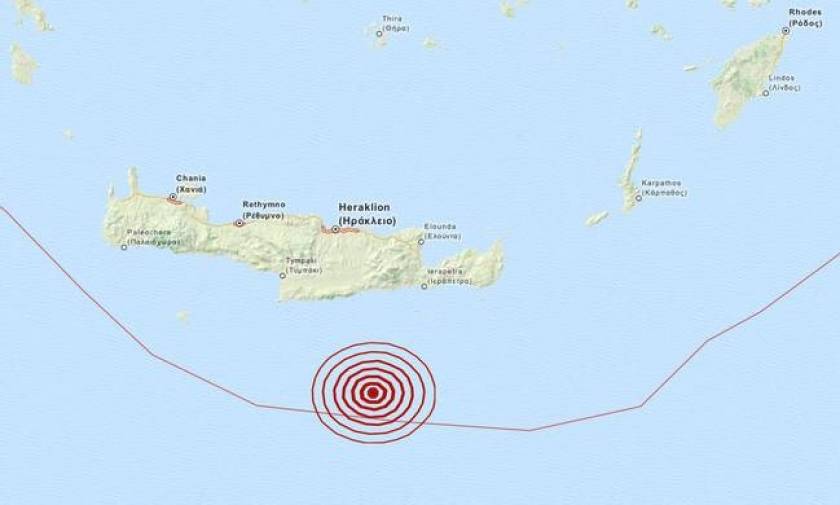 Σεισμός 4,1 Ρίχτερ νότια της Κρήτης (pic)