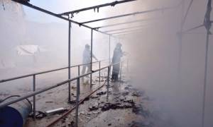 Χίος: Οι μετανάστες έβαλαν φωτιά στον κατακλυσμό της Σούδας (videos+photos)