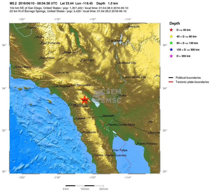   Σεισμός 5,2 Ρίχτερ στη νότια Καλιφόρνια