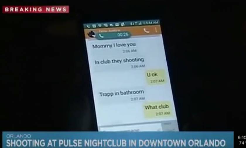 Ανατριχιαστική ιστορία από το μακελειό του Ορλάντο - Έγραψε σε sms «μαμά θα πεθάνω» (video)