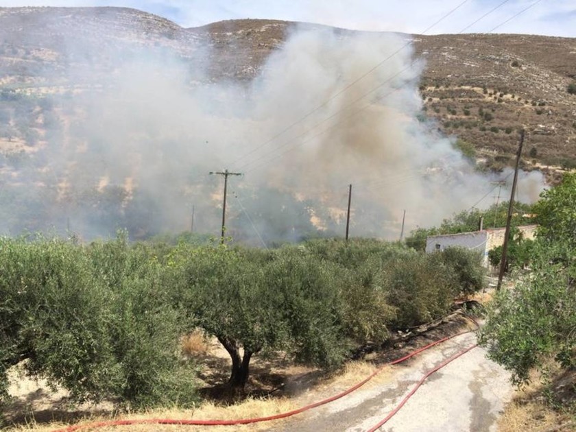 ΤΩΡΑ: Πυρκαγιά σε εξέλιξη στην Κνωσό - Απειλούνται σπίτια