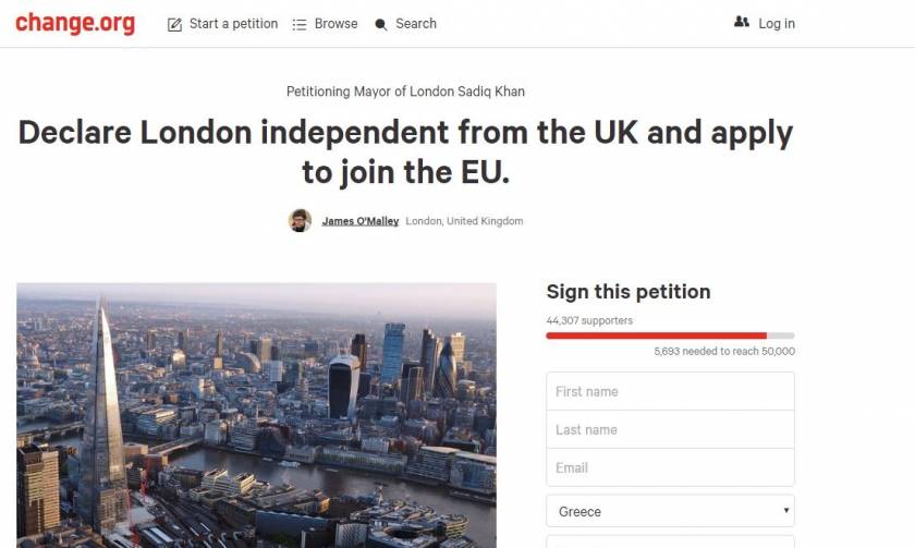Brexit: Ανεξαρτησία από τη Βρετανία ζητούν οι Λονδρέζοι