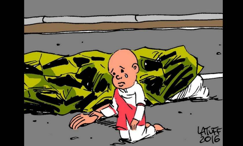 Aρκάς, Latuff, Banksy: Τα σκίτσα για το μακελειό στη Νίκαια συγκλονίζουν