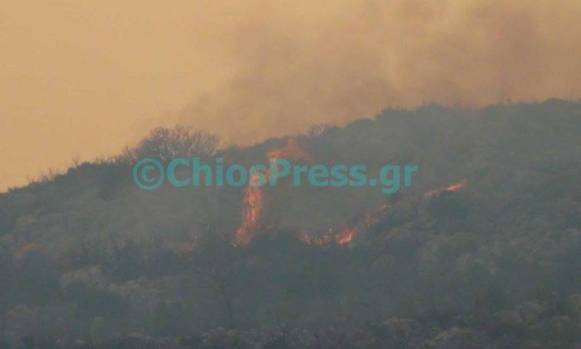Huge wildfire on Chios
