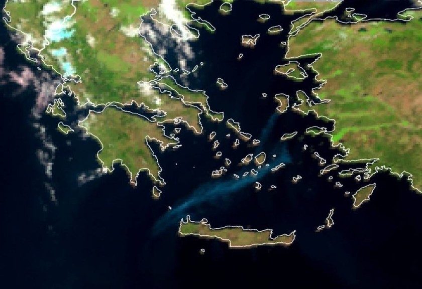 Φωτιά Χίος: Μέχρι την Κρήτη έφτασαν οι καπνοί (photo)