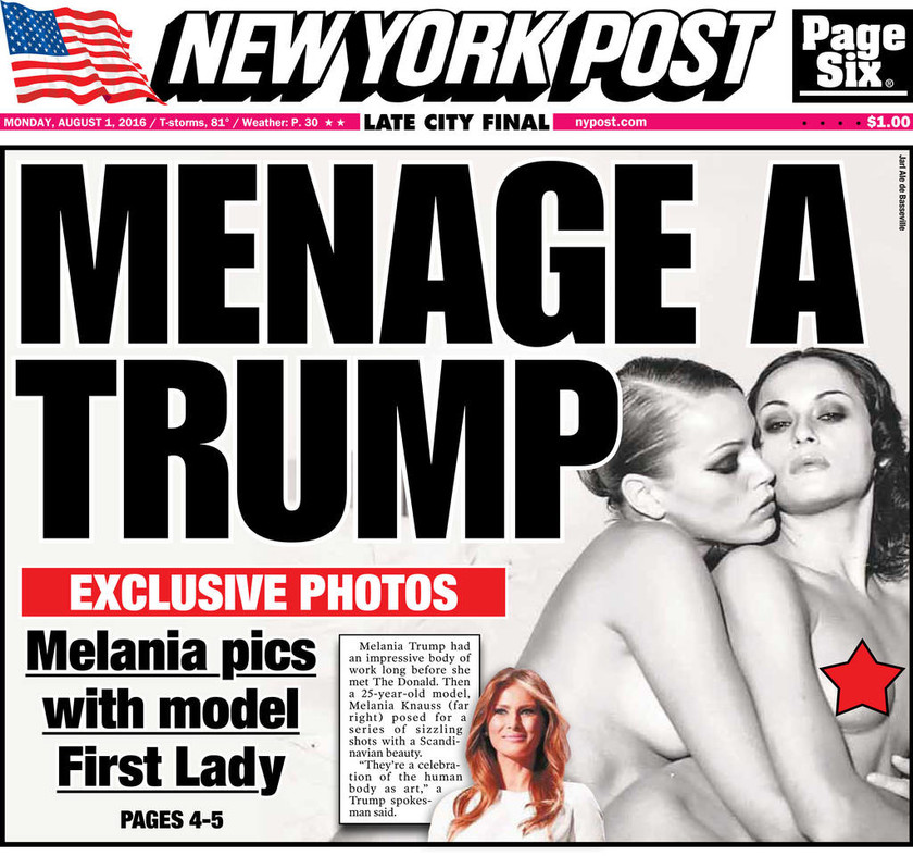 ΗΠΑ: Προκαλεί και πάλι η New York Post με τη γυμνή Μελάνια Τραμπ εξώφυλλο! (pic)