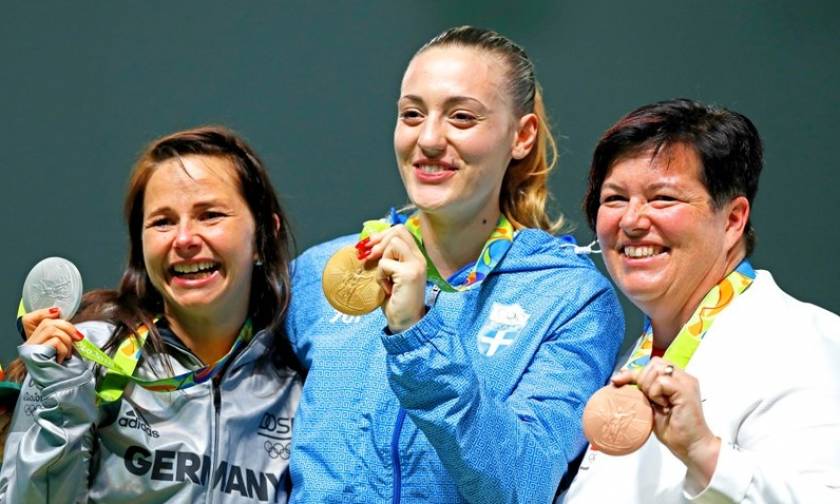 Shooter Anna Korakaki wins first gold for Greece in Rio