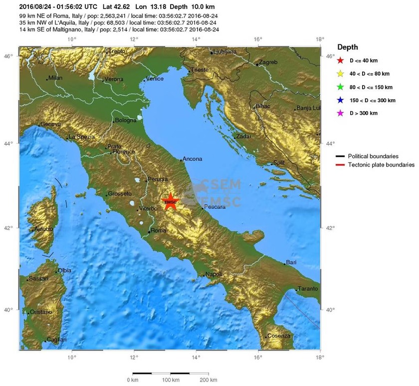 Δεύτερος ισχυρός σεισμός στην κεντρική Ιταλία μόλις 20 λεπτά μετά τα 6,1 Ρίχτερ