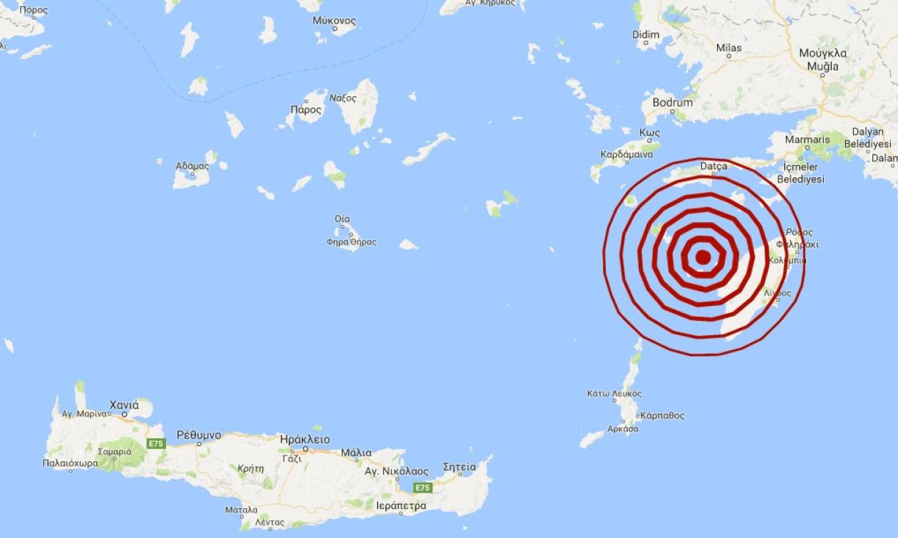 Σεισμός στη Ρόδο: 5,4 Ρίχτερ έδωσε επίσημα το Γεωδυναμικό Ινστιτούτο
