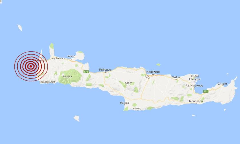 Σεισμός 3,6 Ρίχτερ δυτικά της Κρήτης (pic)