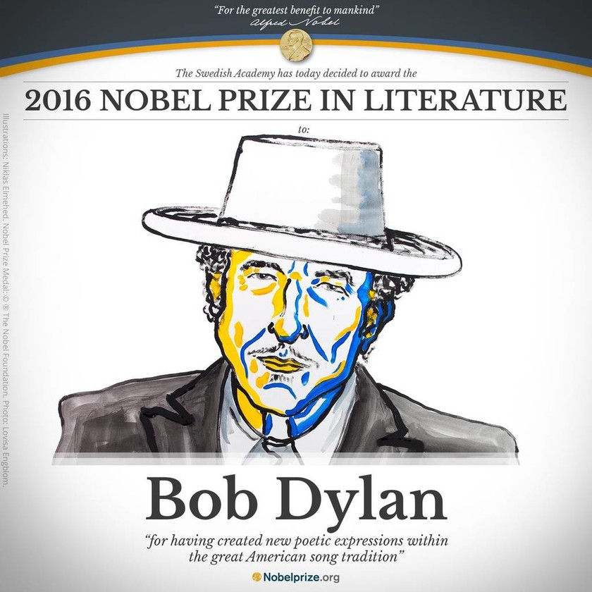 Ο Μπομπ Ντίλαν κέρδισε το βραβείο Νόμπελ Λογοτεχνίας 2016
