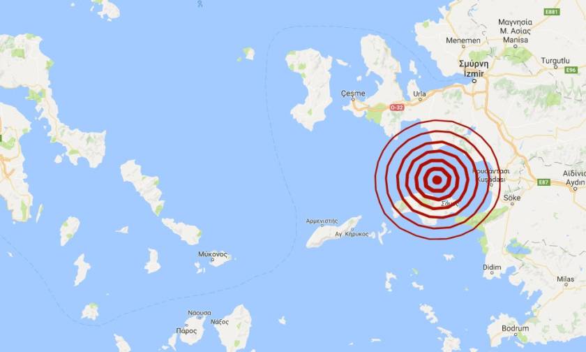 Σεισμός 4,3 Ρίχτερ βόρεια της Σάμου (pic)