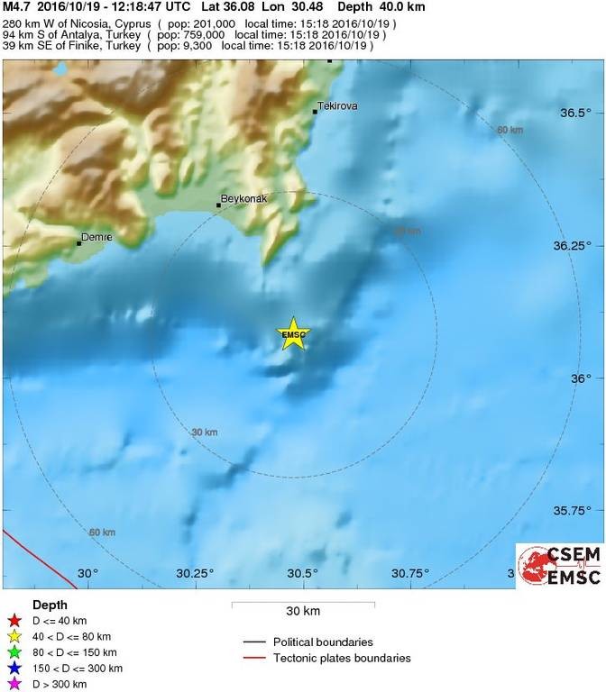 Σεισμός 4,7 ρίχτερ στην Τουρκία