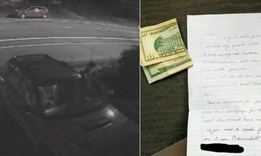 Απίστευτο: Της έπεστρεψαν το κλεμμένο αυτοκίνητο με χρήματα για καύσιμα και ένα... σημείωμα!