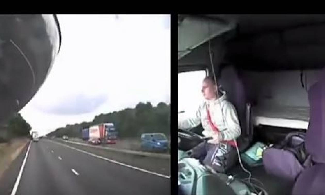 Βίντεο σοκ: Οδηγός φορτηγού έπαιζε με το κινητό του και ξεκλήρισε οικογένεια (video)